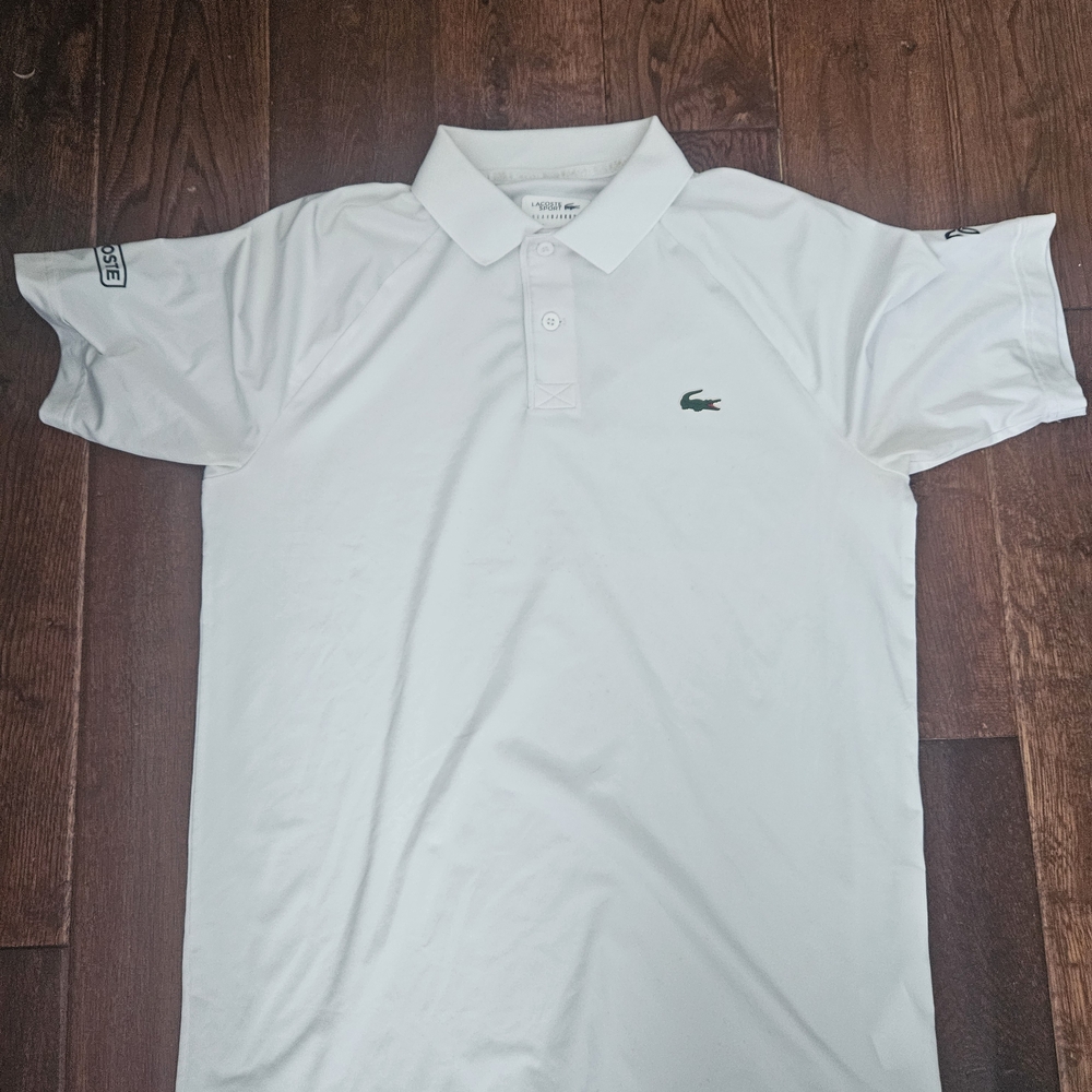 Lacoste Novak Djokovic White Tennis Polo Shirt Classic Pique Cotton